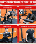 Nordic Leg Roller For Rack Mounted Pro Grade Home Gym, Bulgarian Split Squat Accessory And Nordic Hamstring Curl Attachment use demo