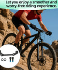 Cyclist riding MTB with Post Mount Disc Brake Adapter Kit For Front 180mm Rear 160mm Conversion Caliper Mount Spacers For MTB And Road Bikes Easy Plug And Play Brake Upgrade Today pictured