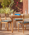 Outdoor Square Chair Cushions With Ties, Water Repellent Patio Seat Pads, 18.5 x 16 x 2 Inches, Set Of 4, Paisley Multi Pattern For Dining Chairs And Garden Furniture Decor.