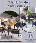 Outdoor Cushions For Patio Furniture Set Of 4 19 By 19 By 3 Inch Thick Waterproof And UV Resistant Navy Blue Chair Cushions With Adjustable Ties And Durable Handle For Superior Comfort And Easy All Weather Use on patio chairs