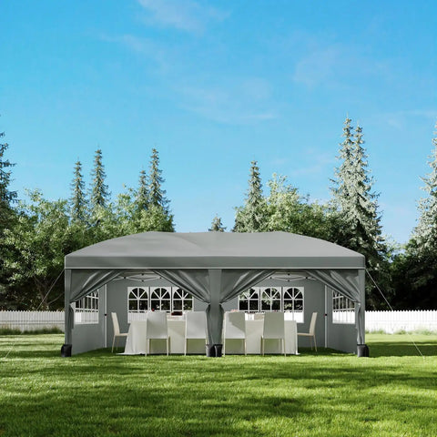 Heavy Duty 10 By 20 Pop Up Canopy Tent For Party Bashes And Big Events Commercial Grade Event Shelter with 6 removable sidewalls