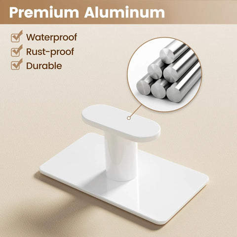 Zero Stress Hanging With These Badass Adhesive Towel Hooks Four Pack Delivers Rock Solid Twenty Pound Grip Using Super Dense Double Sided Tape Sticks To Any Surface Instantly While Minimalist White Design Blends Right In And Waterproof Build Fights Off