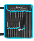 18 Piece Punch And Chisel Set For Woodworking And Metalworking Pro Grade Tools For DIYers with rolling pouch, organized display