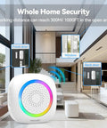 Wireless Door Chime Sensor Alert With 1000 Ft Range, 61 Melodies, 5 Volume Levels, RGB LED Light, Instant Door Open Notifications For Home Office Store, Perfect For Kids Seniors And Dementia Care on front door, window and back door
