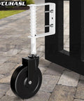 Spring Loaded Gate Caster Wheel 5 Inch Tough As Nails Heavy Duty Gate Wheel With 360 Degree Swivel for outdoor gates in use