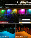 12 Pack Dope Solar Deck Lights Outdoor Waterproof Color Changing RGB Wall Fence Lights For Deck Railing Stair Steps And Backyard