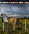 All Day Solar Electric Fence Charger Delivers 0.18 Joule Pulse For Up To 10 Miles Of Fence, Portable Solar Energizer in rain