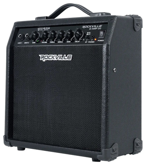 20 Watt Guitar Amp Combo With Bluetooth Built In Delay Dual Guitar Inputs Clean And Overdrive Modes Six Point Five Inch Speaker EQ