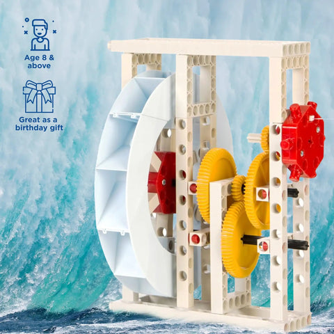 Hydropower Science Kit With 12 Hands On Experiments To Build Water Turbines Generate Electricity And Learn Renewable Energy And Environmental Science For Curious Kids And DIY Learners, waterwheel model