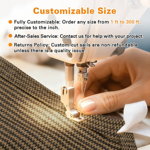 Sewing machine customizing Mocha 7x9 Sun Shade Sail Keeps You Cool No Sweat, Heavy Duty Permeable HDPE Shade, 185GSM
