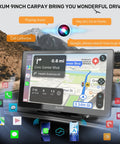Wireless CarPlay Screen For Cars 9 Inch HD Touchscreen Portable Car Stereo with map and app interface display