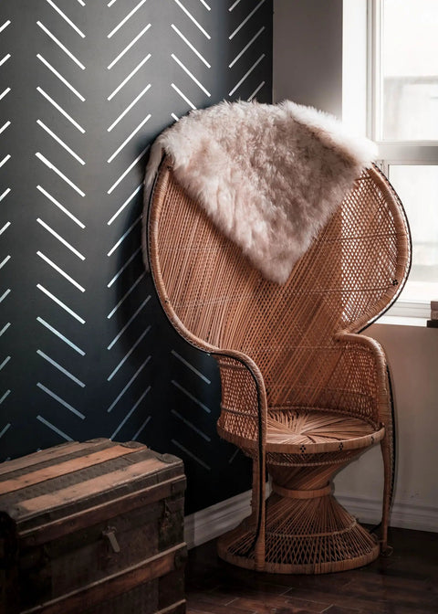 Room with Extra Large Herringbone And Chevron Wall Stencil Set 16 By 40 Inches Includes Two Stencils For No Fuss Easy DIY Wall Art Painting