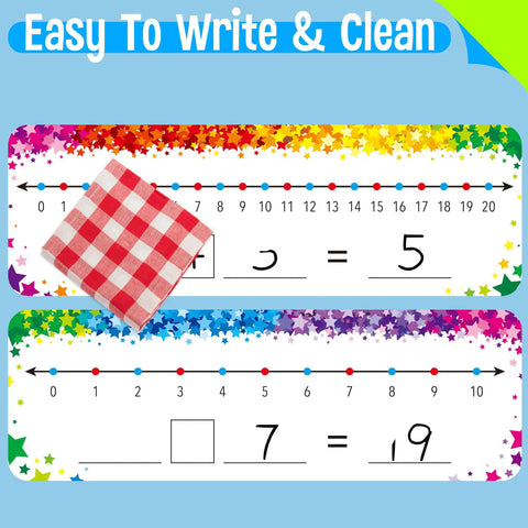 Number Line Dry Erase Boards Set With Double Sided Writable 0 To 10 On One Side And 0 To 20 On The Other Side Kid Friendly And Classroom Ready