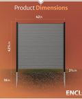 Two Panel Vinyl Outdoor Privacy Screen No Dig Kit For Concealing Trash Bins And AC Units Full Coverage Charcoal 3.5ft High