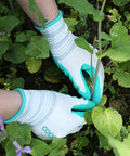 Women Gardening Gloves Six Pairs Breathable Rubber Coated for Yard and Garden with Killer Grip, Nail Protection, Mint Green