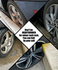 Collage of scratched car wheels for Matte Black Rim Touch Up Paint Kit For Curb Rash And Wheel Scratches