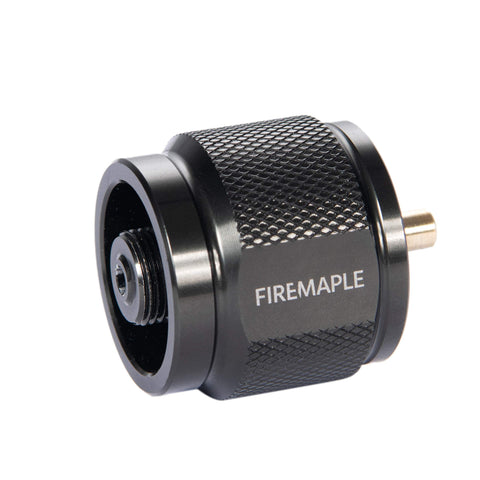 Z1 LPG Propane Snug Fitting No Leak Canister Adapter, black aluminum, side view, for LPG style camping bottles connection