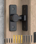 90 Degree Flip Barn Door Lock Heavy Duty Sliding Gate Latch For Garden Bathroom And Garage Doors Matte Black Zinc Alloy