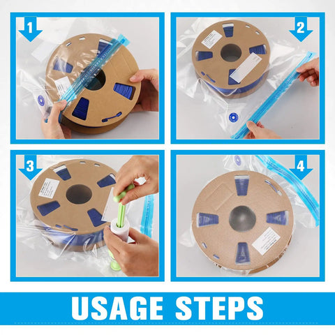 Reusable Vacuum Storage Bags For 3D Printer Filament With Humidity Indicator Cards Keeps Plastic Spools Tight And Dry Level Up Your Prints Without The Drama No More Warped Creations Just Crisp Reliable Output For Serious Makers