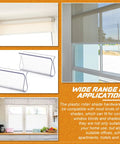Clear Plastic Hem Grips for Roller Shade Handles, Replacement Blinds Hardware for Windows and RV Rolling Curtains, Easy Install, Durable Pull Down Grip, 8 Piece Set on roller shade