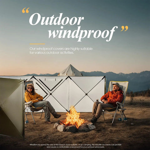 Oversized Camping Wind Block Screen Four Panels Campout Ready For Beach And Backyard Privacy Fence Sun Shield With Mesh