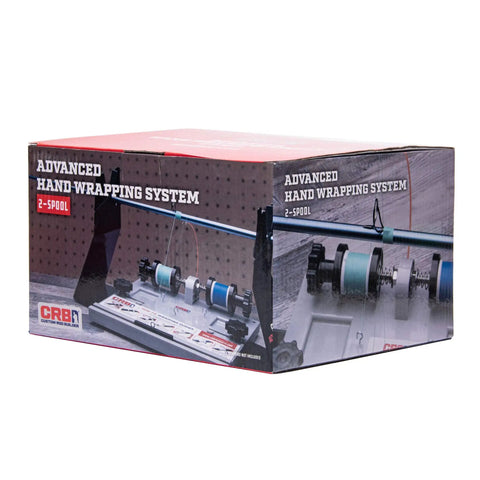 Compact Hand Wrapper System With Two Spool Thread Tensioner And Rock Solid Rod Building Stand box view featuring spools and tensioner.