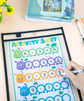 Game Changer Oversized Dry Erase Pocket Sleeves 13 By 10 Inches For 8.5 By 11 Papers And 9 By 12 Worksheets Reusable Clear Plastic