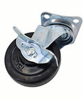 Heavy-Duty 3-Inch Polyurethane Caster Wheels with metal mounting plate and swivel, designed for smooth rolling and heavy loads.