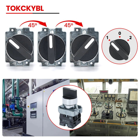 Beefed Up 22mm 3 Position Maintained Selector Switch 2NO 660V 10A Industrial Grade Metal Head IP65 control panel use