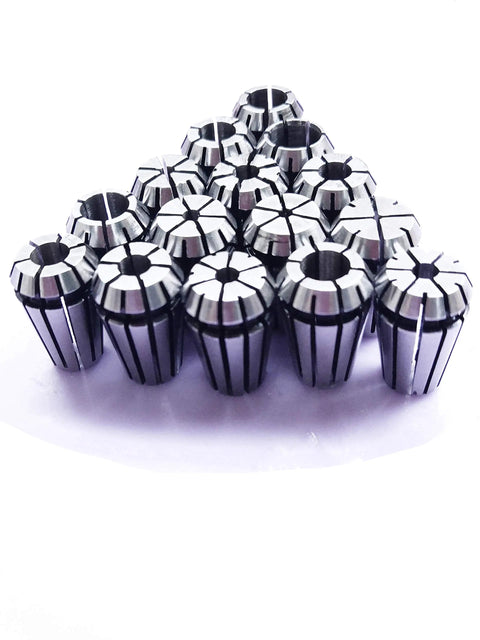 15Pcs ER11 Spring Collet Set For CNC Milling And Lathe Tooling, Ultra Precise 0.0003 Inch Tolerance, 1065 Carbon Steel Collets