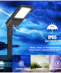Beast Bright 300W LED Parking Lot Lights With Photocell Slip Fitter, in wet outdoor weather showing IP65 waterproof feature.