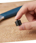 Outanaya 6pcs Heavy Duty Conical Shaft Protector Caps For Grip-O-Matic Pullers held in hand, showcasing black metal conical design.