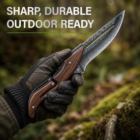 VG10 Damascus Steel Folding Knife With Multi Layer Damascus Blade Workhorse Everyday Carry EDC Pocket Tool For Daily Cutting Smooth V Ground Edge Safe And User Friendly Household Utility, glove-held