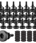 Three Eighth Inch Thread Leg Levelers 24 Pack Beefy Heavy Duty Adjustable Furniture Feet With Threaded Inserts and Pads