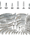 299 Piece Socket Set With Deep And Shallow Sockets And Hex Torx Slotted And Phillips Bits, Pro Grade 6 Point Sockets For Pros