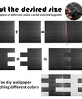 Diagram showing how to cut and join Pink 3D Wall Panels Set of 10 Peel and Stick Self Adhesive Foam Brick Wallpaper for different designs.
