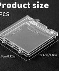 Two Pack Power Button Cover 55mm Dustproof Switch Protector with size dimensions in black transparent ABS material