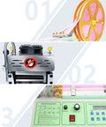 Automatic Webbing Cutter For Hot And Cold Cutting Of Ribbon And Zipper Tape, showcasing the components and control panel