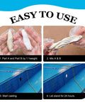 Instructions for Heavy Duty Two Part Epoxy Pool Putty For Active Leaks Underwater Or Dry Surfaces 10 Oz Repair Tube usage steps.