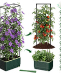 Raised Garden Bed Planter With Trellis For No Fuss Self Watering Tomatoes Climbing Plants And Veggies For Indoor Outdoor Patio Garden