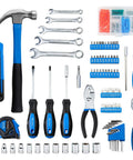 180 Piece Socket Wrench Tool Set For Auto Repair And DIY Home Projects In Blue Plastic Toolbox Case With Chrome Finish Tools