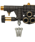 Manifold Replacement Kit For OEM Technologies 520004 Axial Cam Pressure Washer Pump 7110163, black durable part with bolts