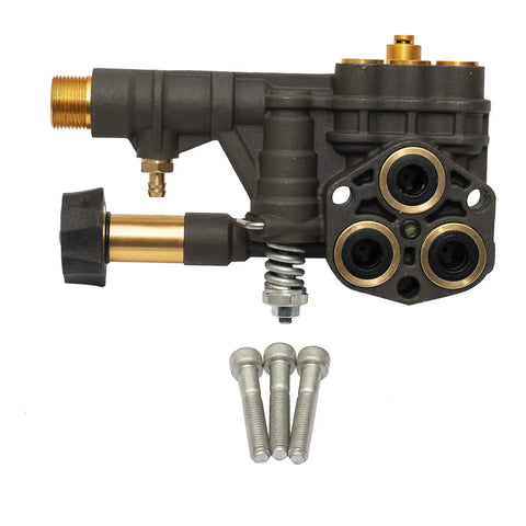 Manifold Replacement Kit For OEM Technologies 520004 Axial Cam Pressure Washer Pump 7110163, black durable part with bolts