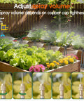 Drip Irrigation Kit With Smart Water Timer For Garden Yard And Greenhouse, showing copper nozzles watering plants.