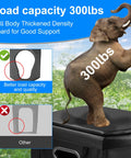 Adult Portable Toilet For Camping And Travel, Folding Toilet With Storage Bag, 300 lbs capacity demonstrated with elephant image