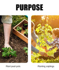 Auger drill bit set for planting (3 pcs) in garden; front view shows seedlings being planted beside peat pots.
Auger drill bit set for planting (3 pcs) in garden; side view shows adult and child planting a sapling in sunlight.