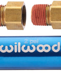 Residual Pressure Valve 2 Lb With 1/8 In NPT Inlet And 1/8 In NPT Outlet Inverted Flare Fittings Included 3/8-24 Aluminum Blue Anodized