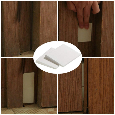 Zonon white self-adhesive door corner seals; foam weather stripping for drafts and noise, 8 pcs installation views
