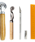 Top Tier 5 Piece Box Resizer Kit Featuring Scoring Wheel Perforator Precision Ruler Craft Knife And Tough Pp Storage Crate tools set