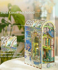 DIY Book Nook Kit For Grownups 3D Wooden Miniature House Puzzle With LED Lights Dust Cover And Bookend Insert Giverny Garden Edition